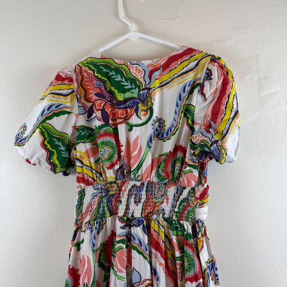 Anthropologie Katerina Button Front Dress Floral Puff Cream Motif Size S Floral - Picture 10 of 16